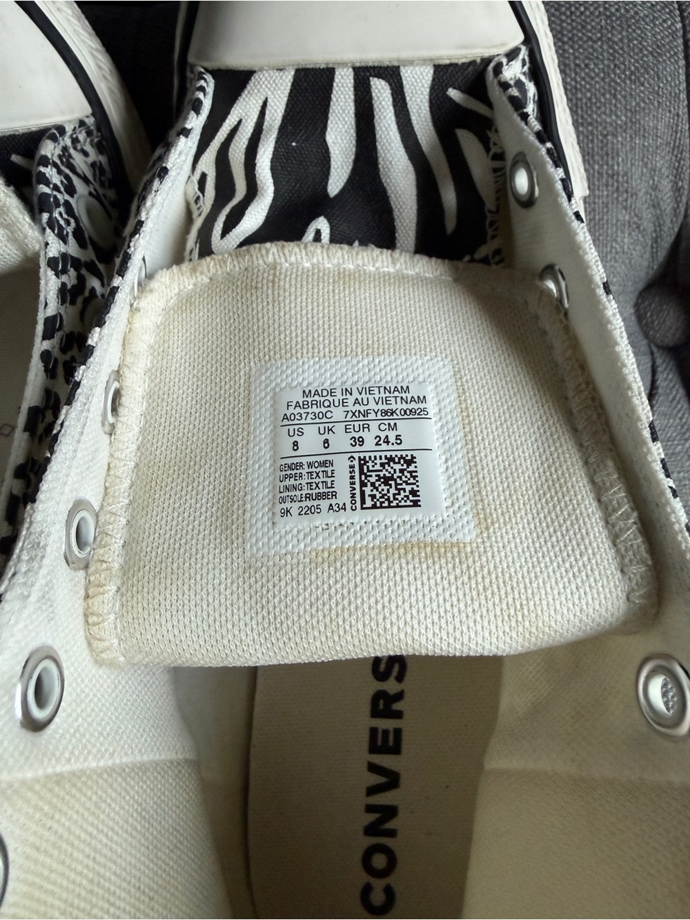 Converse Black & White Animal Print High-Top Sneakers - Picture 4 of 6